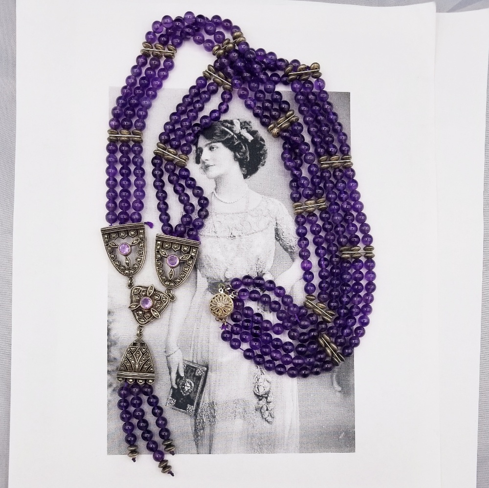 Coming soon! Art Deco Sterling Amethyst necklace